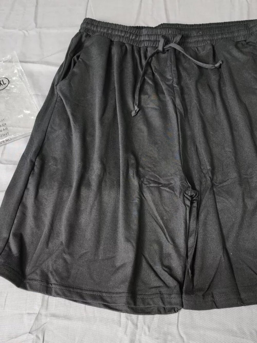 CULAYII Womens XXL Black Athletic Lounge Shorts High Rise Pockets Drawstring